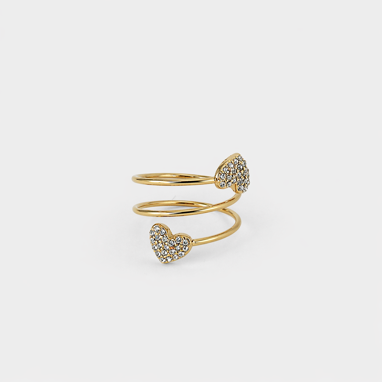 Anello Zeli di Missi Bijoux variante oro con strass a forma di cuore dal design minimal 