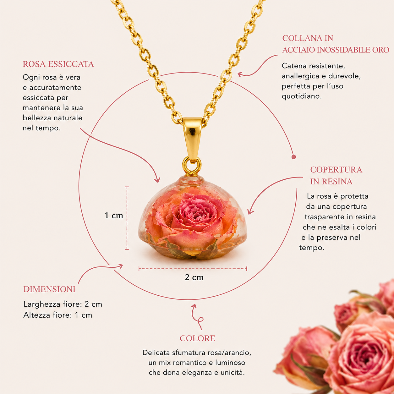 Collana FIORE ROSA